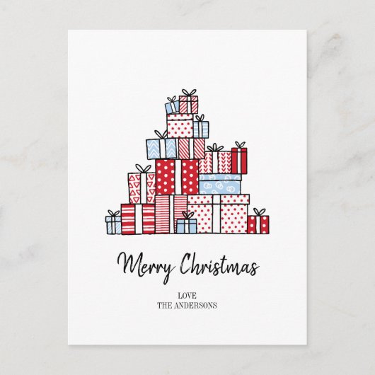 クリスマスプレゼントの休日はがき シーズンポストカード (正面)