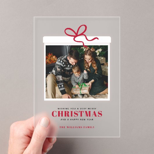 クリスマスプレゼントの写真 アクリル招待状 (インサイチュ (ポータブル))