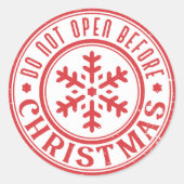 クリスマスプレゼントの前に開かない ラウンドシール (正面)