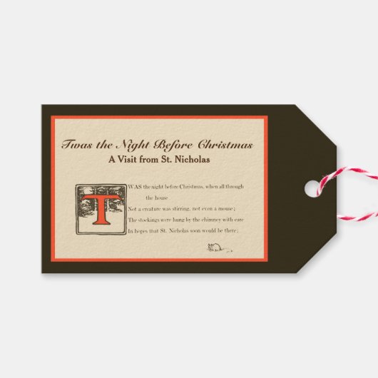 クリスマスプレゼントの前夜のラベル ギフトタグ (正面(横))