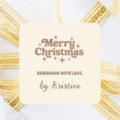 クリスマスプレゼントの包装で手作りのクリームモカ スクエアシール