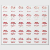 クリスマスプレゼントの包装によって作られた赤い白の手作り ラッピングペーパー (フラット)