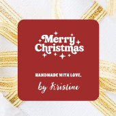 クリスマスプレゼントの包装によって赤い手作り スクエアシール