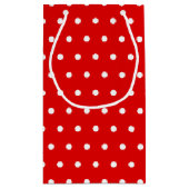 クリスマスプレゼントの喜びはあなた自身の写真を加えます スモールペーパーバッグ (裏面)