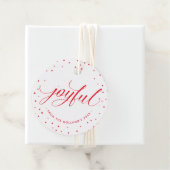 クリスマスプレゼントの喜びスタイリッシュの書道金ゴールド赤 フェイバータグ (インサイチュ)