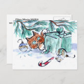 クリスマスプレゼントの寸断、何か。 シーズンポストカード (正面/裏面)