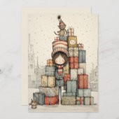 クリスマスプレゼントの山 シーズンカード (正面/裏面)