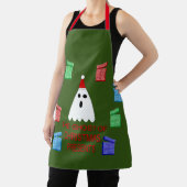 クリスマスプレゼントの幽霊 おもしろい エプロン (インサイチュ)