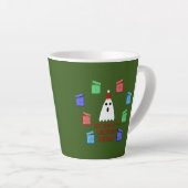 クリスマスプレゼントの幽霊 おもしろい カフェラテマグ (右アングル)