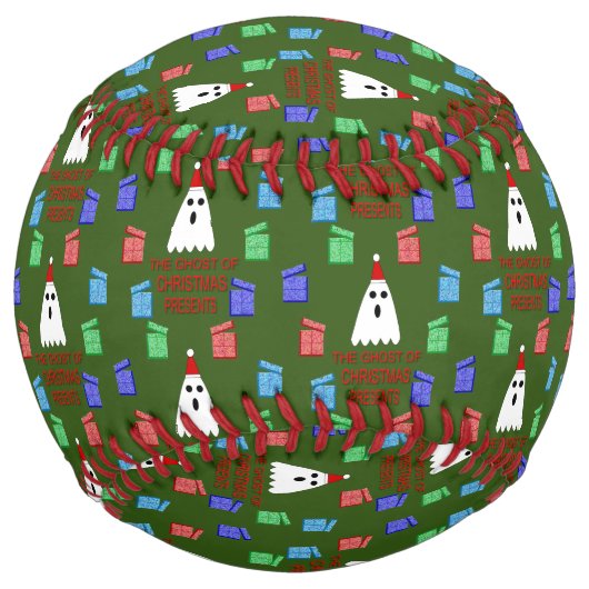 クリスマスプレゼントの幽霊 おもしろい ソフトボール (裏面)