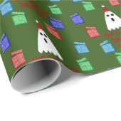 クリスマスプレゼントの幽霊 おもしろい ラッピングペーパー (ロールコーナー)