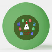 クリスマスプレゼントの幽霊 おもしろい 卓球ボール (裏面)