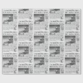 クリスマスプレゼントの新聞折り返しモダン ラッピングペーパー (フラット)