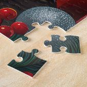 クリスマスプレゼントの暖炉を持つサモイドッグ ジグソーパズル (側面)