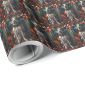 クリスマスプレゼントの暖炉を持つ大きなダン犬 ラッピングペーパー (ロールコーナー)