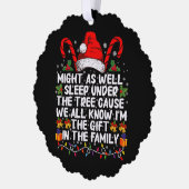 クリスマスプレゼントの木の下で眠ったほうがいい オーナメントカード (左)
