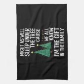 クリスマスプレゼントの木の下で眠ったほうがいい キッチンタオル (縦)