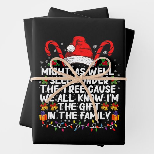 クリスマスプレゼントの木の下で眠ったほうがいい ラッピングペーパーシート (インサイチュ)