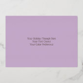 クリスマスプレゼントの水彩桃ミントラベンダー 箔シーズンカード (裏面)