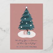 クリスマスプレゼントの箔押し装飾 ホリデーカード 箔招待状 (正面)