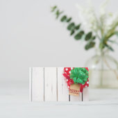 クリスマスプレゼントの背景 名刺 (スタンド正面)