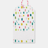 クリスマスプレゼントの赤いボーはっきりしたブル ギフトタグ (裏面)