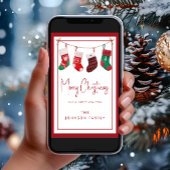 クリスマスプレゼントの靴下 シーズンカード