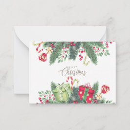 クリスマスプレゼントの飾り付け ノートカード