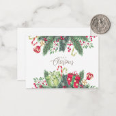 クリスマスプレゼントの飾り付け ノートカード (正面/裏面インサイチュ)