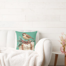 クリスマスプレゼントの鳥 クッション