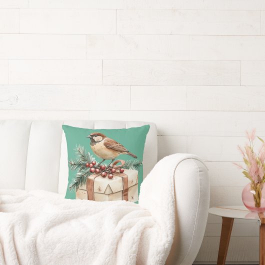 クリスマスプレゼントの鳥 クッション (ソファ)