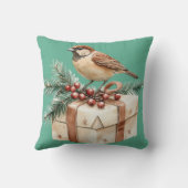 クリスマスプレゼントの鳥 クッション (裏面)