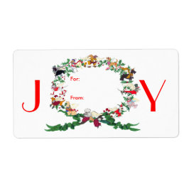 クリスマスプレゼントの12匹の犬ラベルシール ラベル