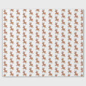 クリスマスプレゼントは可愛いトナカイを包む ラッピングペーパー (フラット)