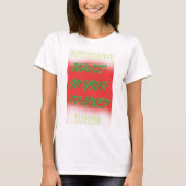 クリスマスプレゼントは赤い白い緑と文字 Tシャツ (正面)