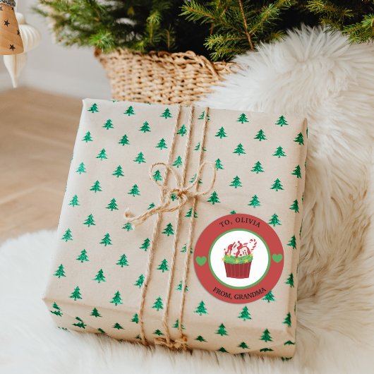 クリスマスプレゼントへのラベル ラウンドシール