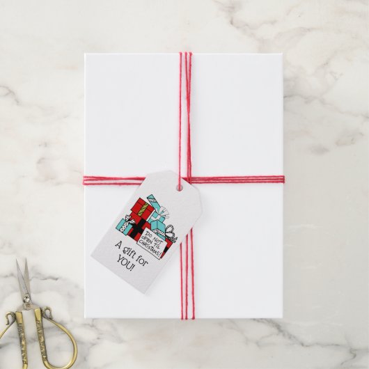 クリスマスプレゼントまで開かないクリスマス ギフトタグ (より糸付き)