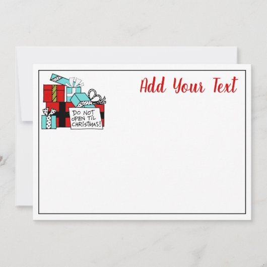 クリスマスプレゼントまで開かないクリスマス シーズンカード (正面)