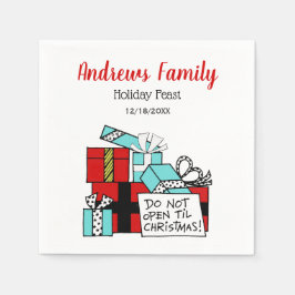クリスマスプレゼントまで開かないクリスマス スタンダードカクテルナプキン