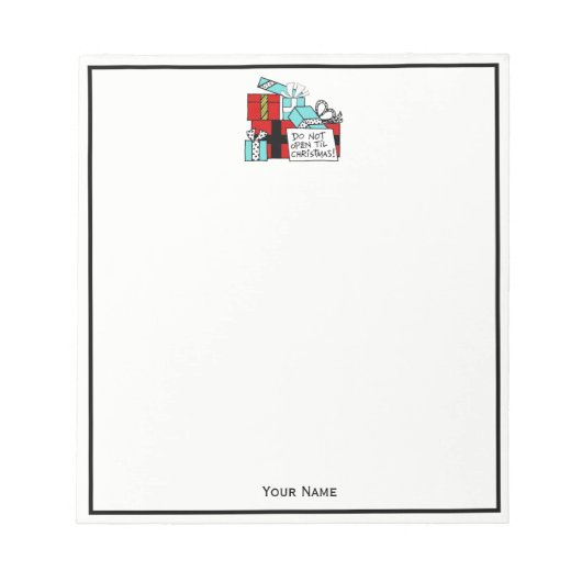 クリスマスプレゼントまで開かないクリスマス ノートパッド (正面)