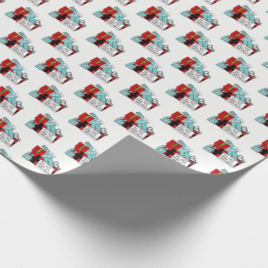 クリスマスプレゼントまで開かないクリスマス ラッピングペーパー (角)