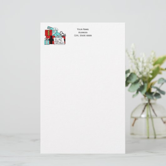 クリスマスプレゼントまで開かないクリスマス 便箋 (スタンド正面)