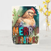 クリスマスプレゼントよベイビーチキンカード カード (黄色い花)