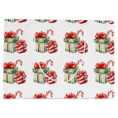 クリスマスプレゼントをデザインした抱き枕 ラージペーパーバッグ (裏面)