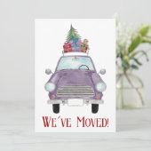 クリスマスプレゼントをプレゼントする新しい住所バイオレットカーInvita 招待状 (スタンド正面)