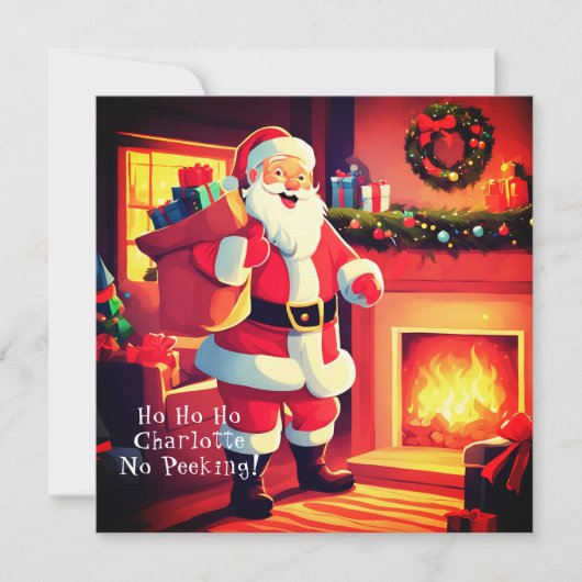 クリスマスプレゼントを届ける | サンタからの手紙 シーズンカード (正面)