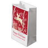 クリスマスプレゼントを巡る可愛いトナカイバッグ スモールペーパーバッグ (裏面アングル)