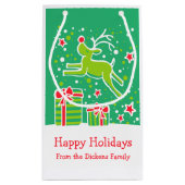 クリスマスプレゼントを巡る可愛いトナカイバッグ スモールペーパーバッグ (裏面)