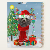クリスマスプレゼントを持ったプードル犬 プランナー手帳 (裏面)
