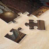 クリスマスプレゼントを持つキャリバリーキングチャールズスパニエル犬 ジグソーパズル (側面)